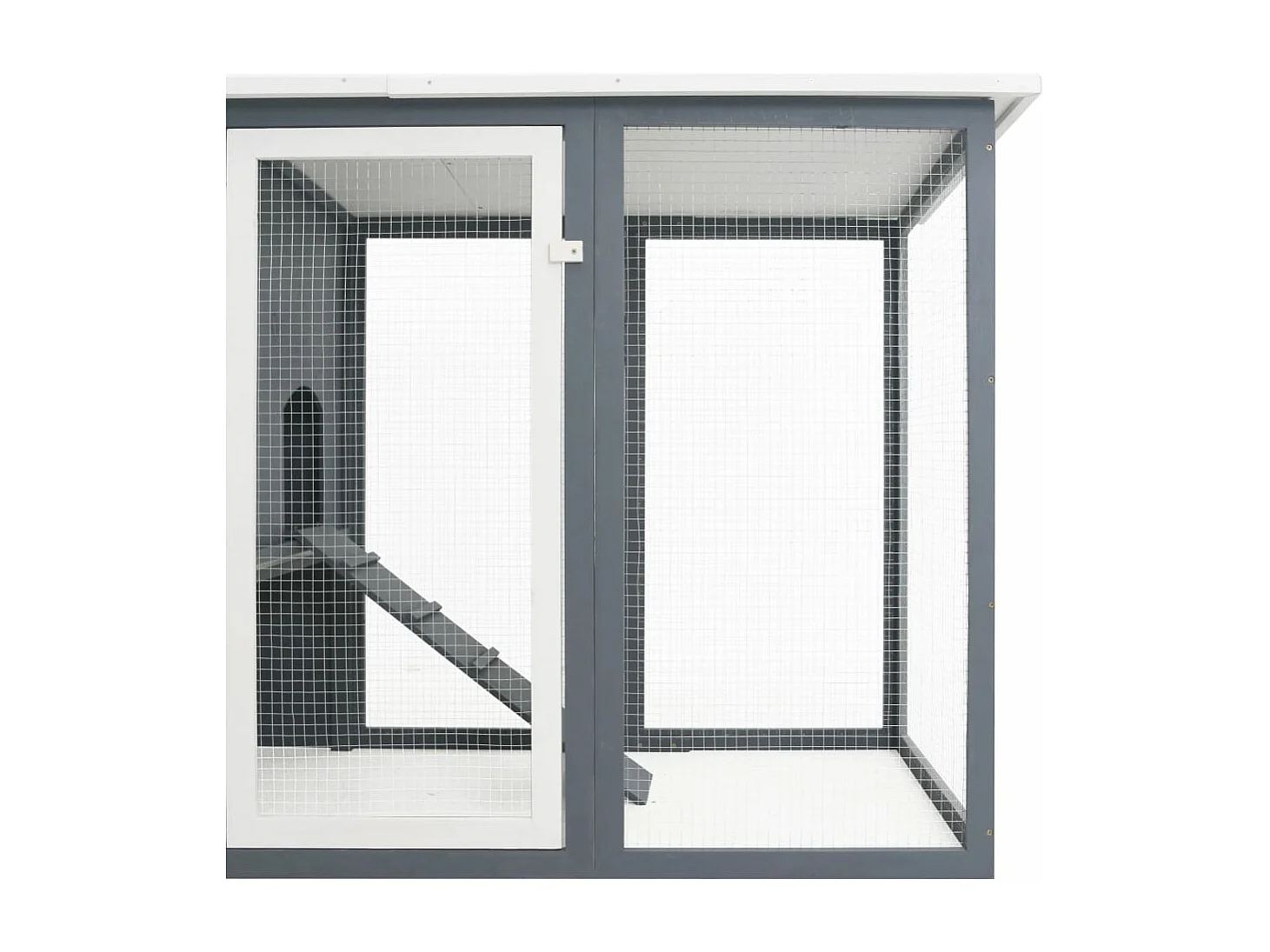 Poulailler d'extérieur avec 1 nichoir Gris Bois