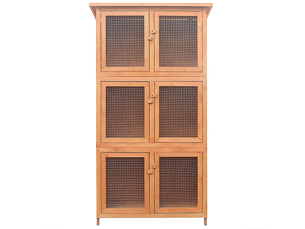 Gaiola para animais 6 compartimentos Madeira