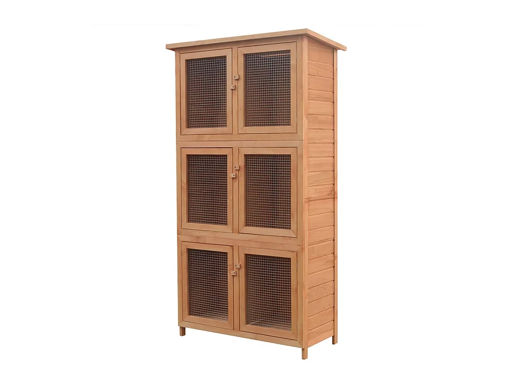 Cage pour animaux 6 compartiments Bois