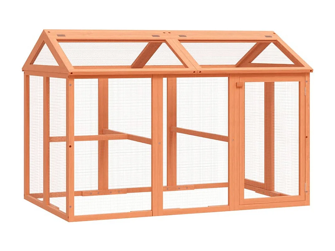 Enclos animaux marron 141x94x104 cm bois massif de pin