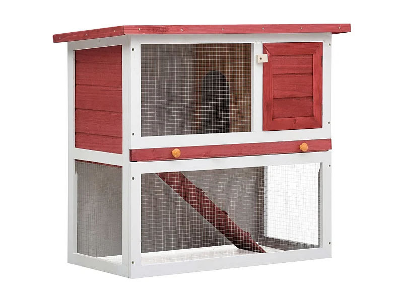 Clapier d'extérieur 1 porte Rouge Bois