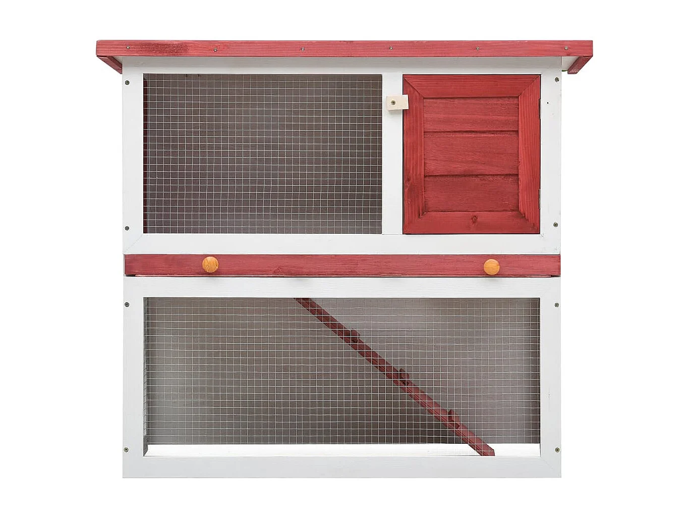 Clapier d'extérieur 1 porte Rouge Bois