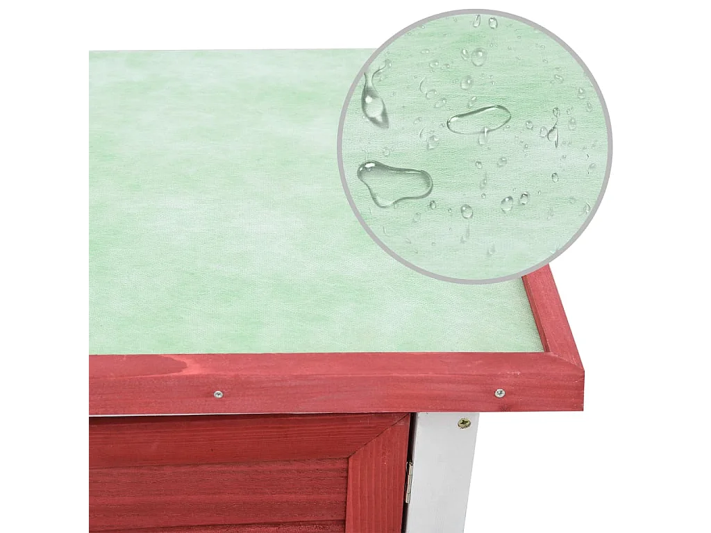 Clapier d'extérieur 1 porte Rouge Bois