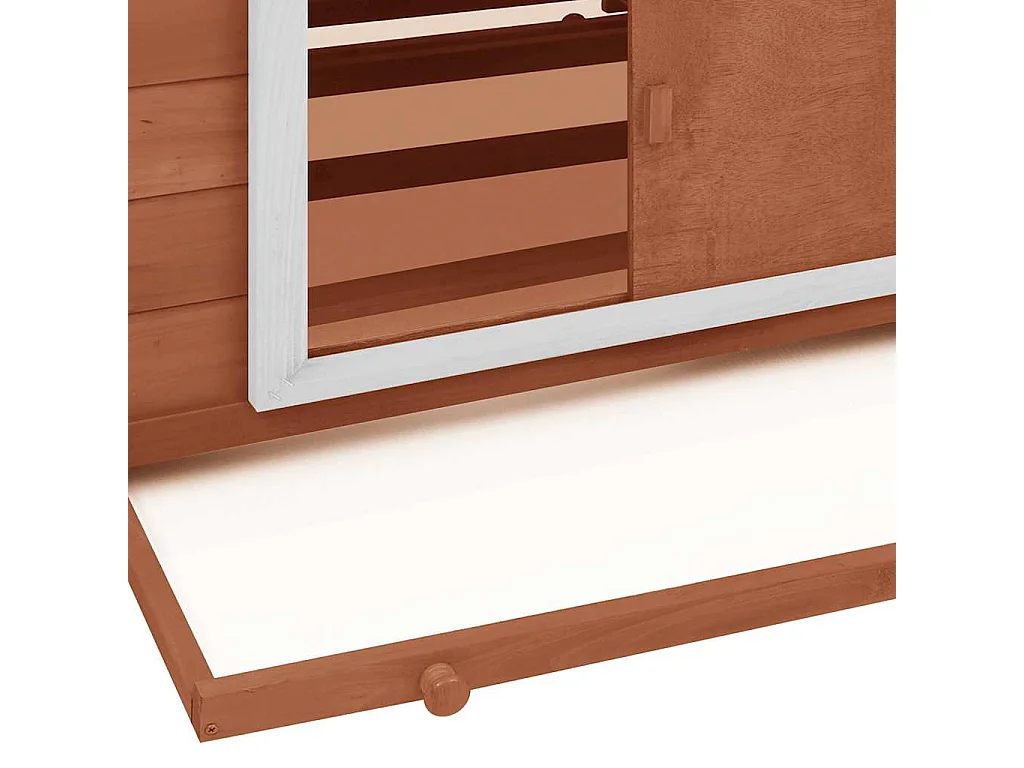 Moka en wit kippenhok 150x96x110 cm Massief dennenhout