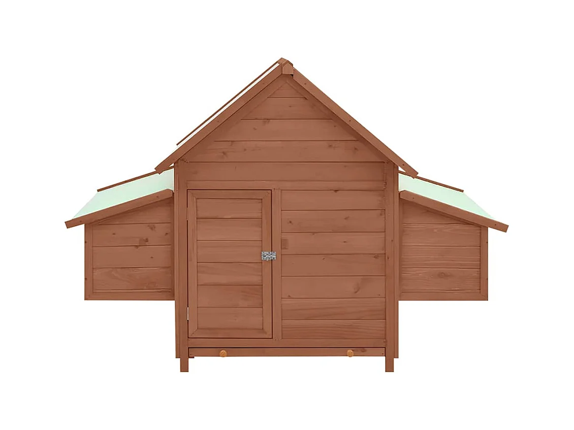 Poulailler Moka et blanc 150x96x110 cm Bois de sapin massif