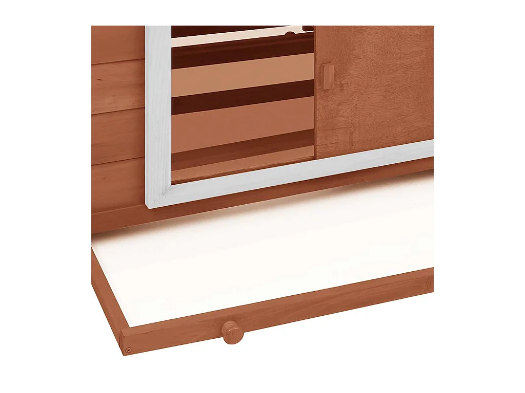 Poulailler Moka et blanc 150x96x110 cm Bois de sapin massif