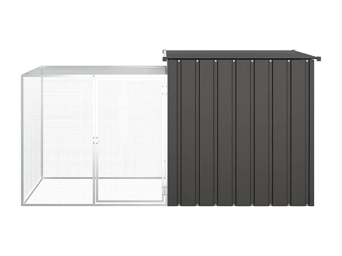 Clapier Anthracite 200x91x100 cm Acier galvanisé