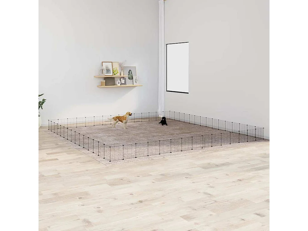 Gaiola para animais de estimação com 60 painéis e porta preta 35x35 cm