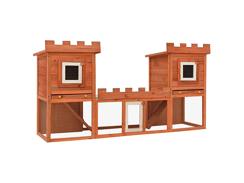 Clapier large d'extérieur avec maison double