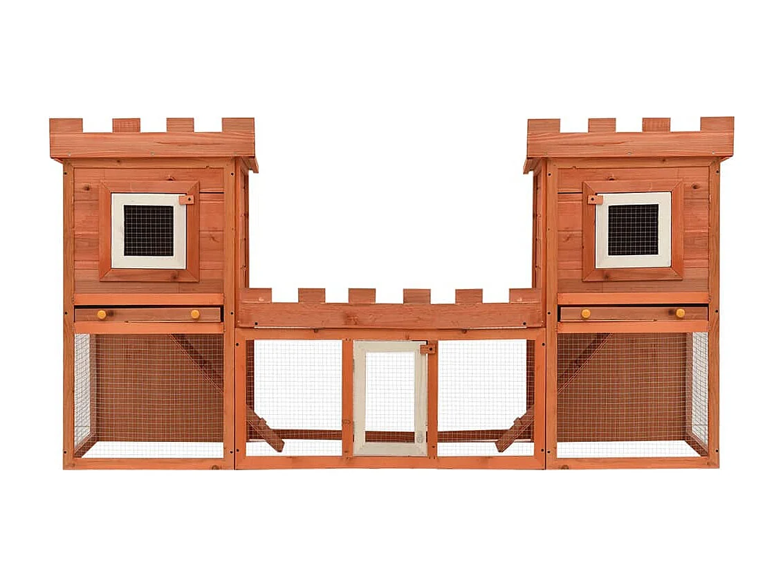 Clapier large d'extérieur avec maison double