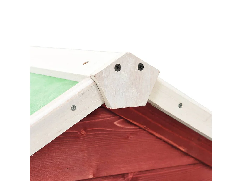 Clapier Rouge et blanc 140x63x120 cm Bois de sapin massif