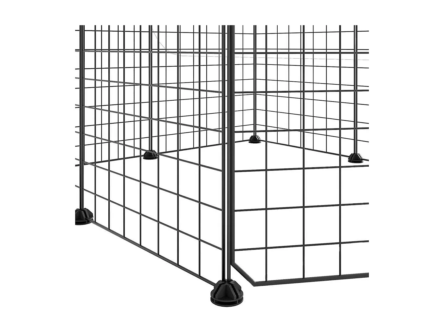 Cage animaux de compagnie à 8 panneaux et porte Noir 35x35 cm