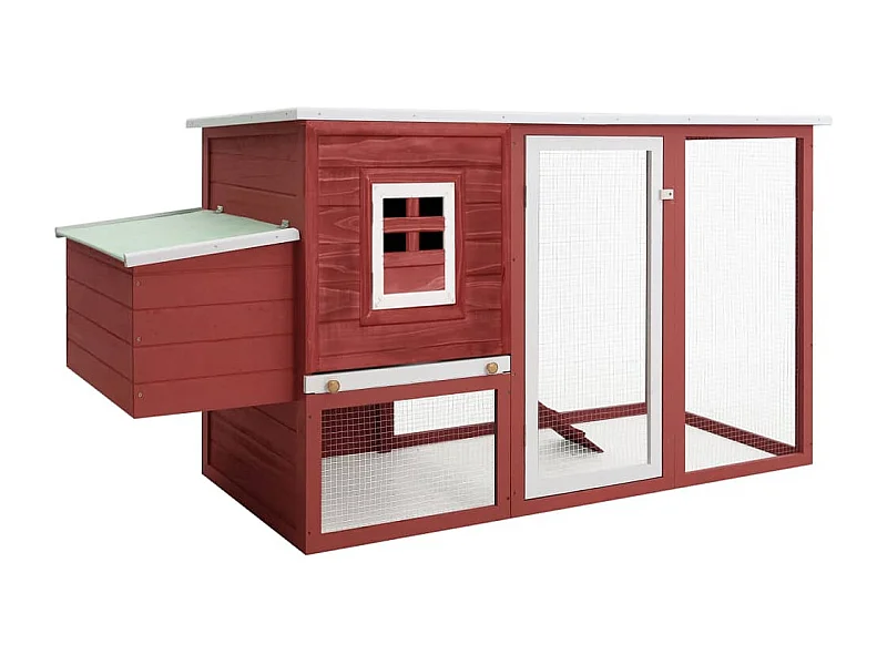 Galinheiro externo com 1 caixa-ninho Red Wood