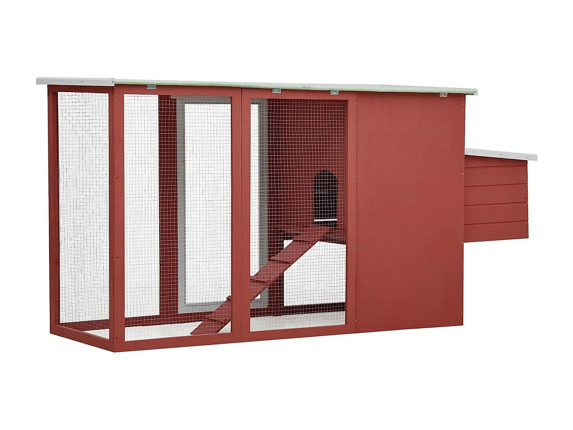 Buiten kippenhok met 1 nestkast Red Wood