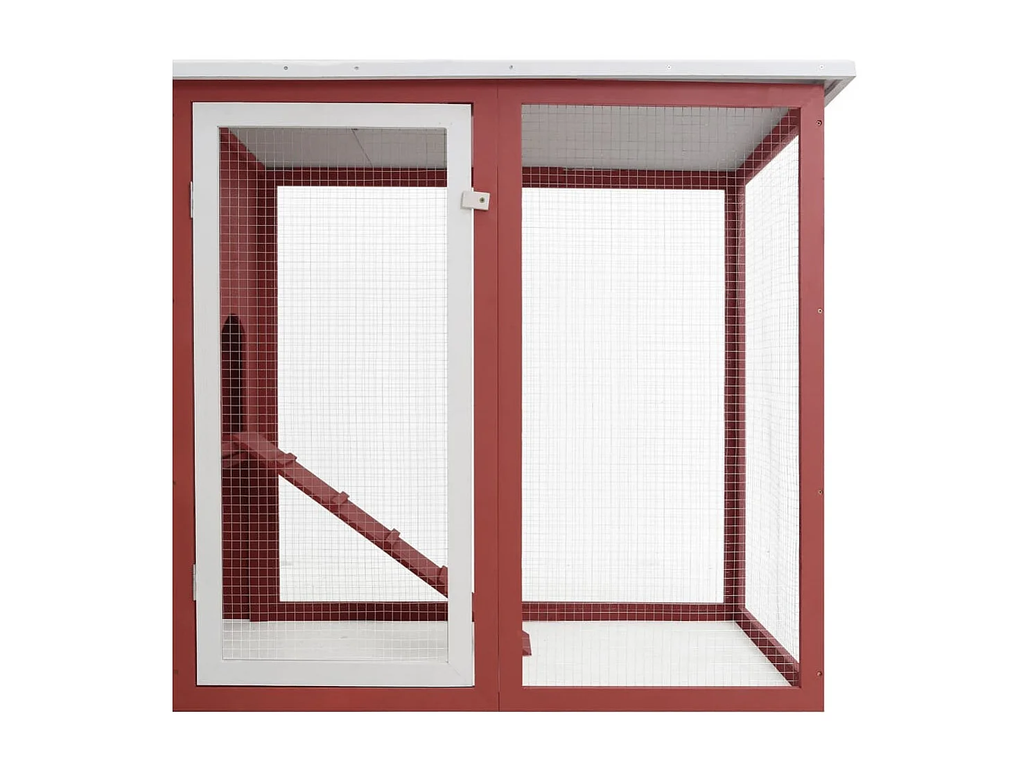 Buiten kippenhok met 1 nestkast Red Wood