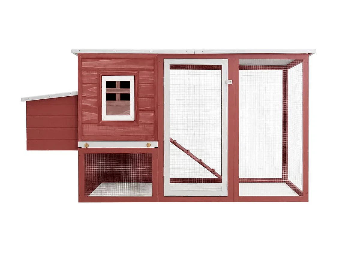 Poulailler d'extérieur avec 1 nichoir Rouge Bois
