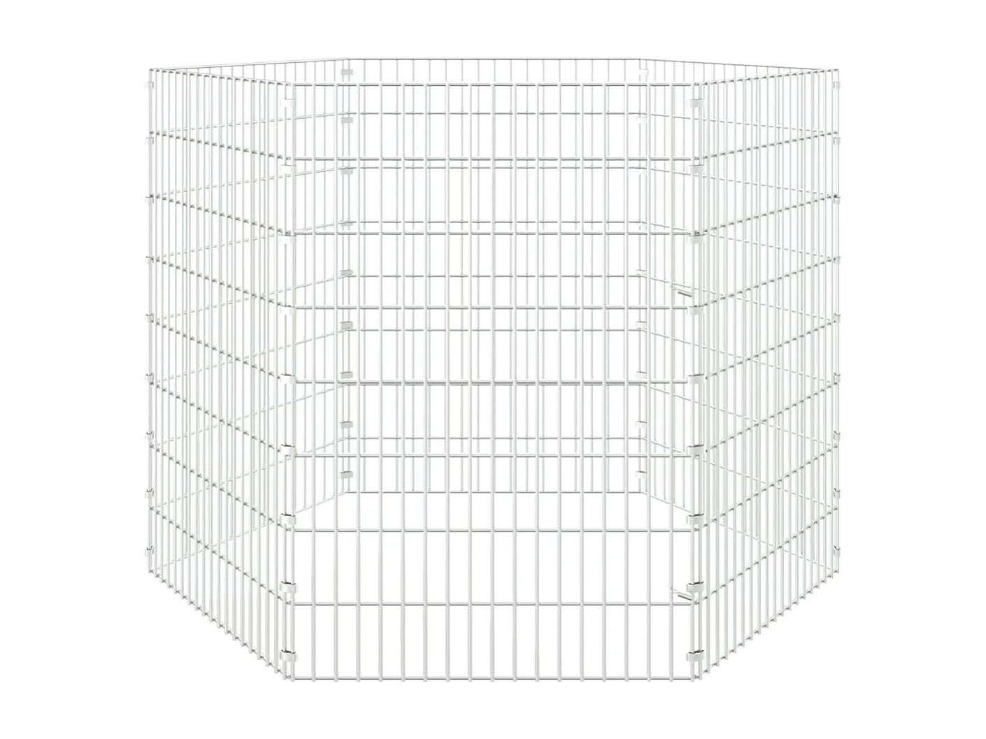 Dierenverblijf voor vrij rondlopen 6 panelen 54x80cm gegalvaniseerd ijzer