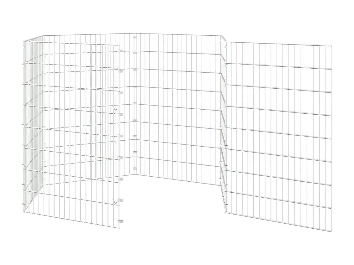 Dierenverblijf voor vrij rondlopen 6 panelen 54x80cm gegalvaniseerd ijzer
