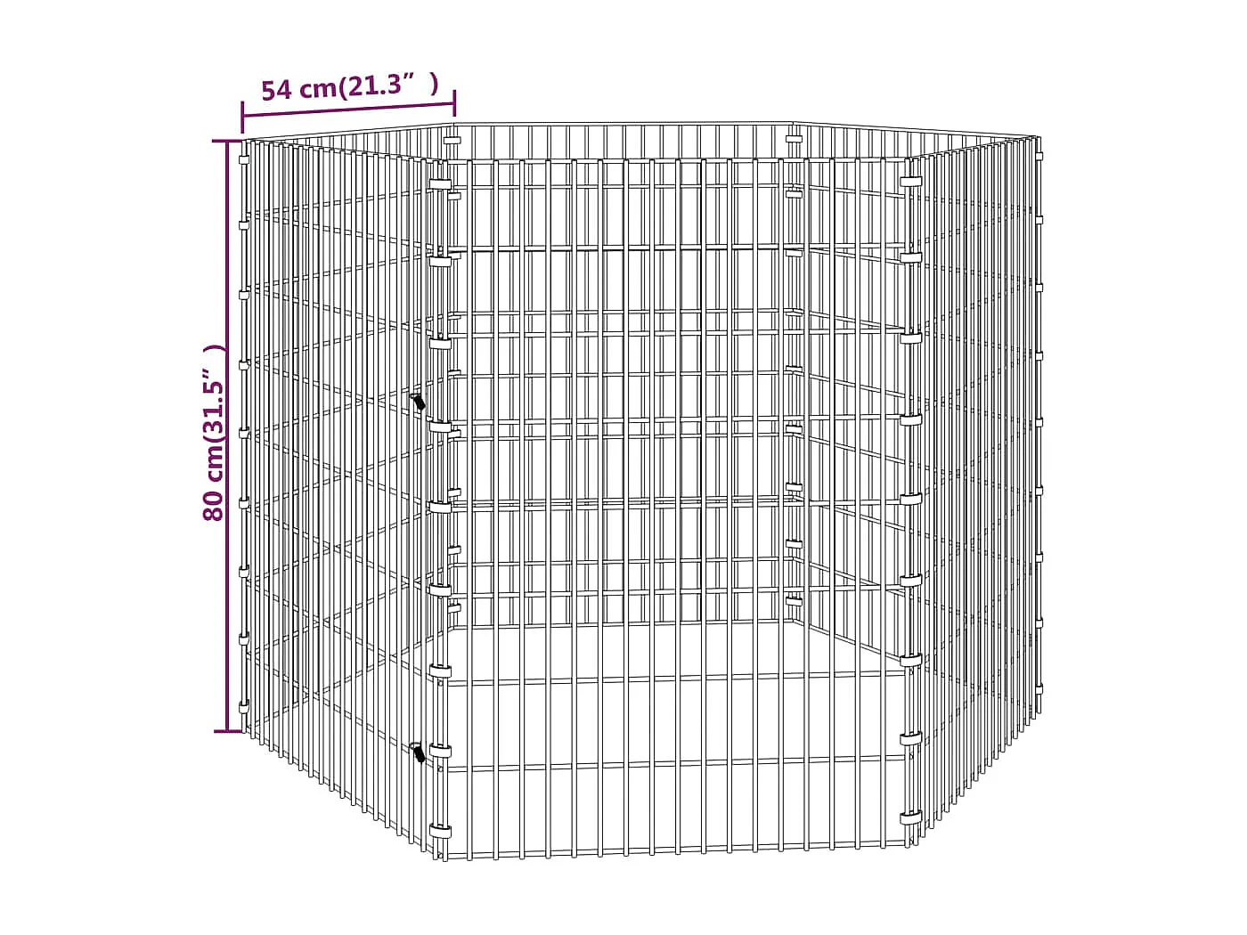 Dierenverblijf voor vrij rondlopen 6 panelen 54x80cm gegalvaniseerd ijzer