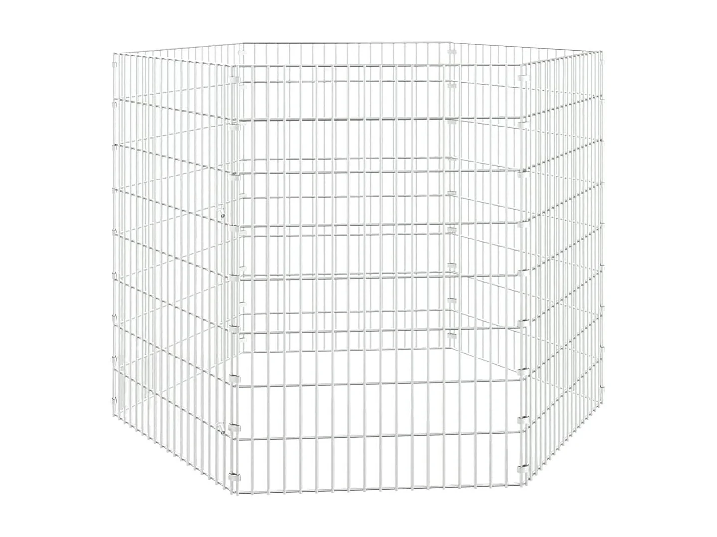 Enclos pour animaux en liberté 6 panneaux 54x80cm fer galvanisé