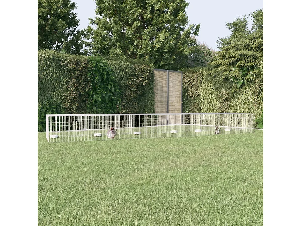 Gabbia per conigli 5 pannelli 541x109x54 cm Ferro zincato