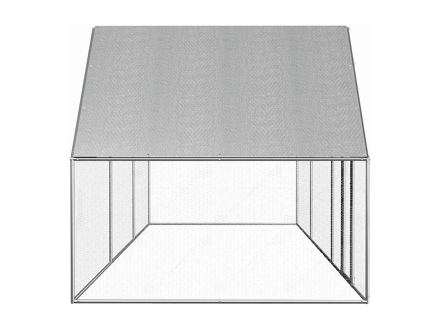 Poulailler 6 x 2 x 2 m Acier galvanisé