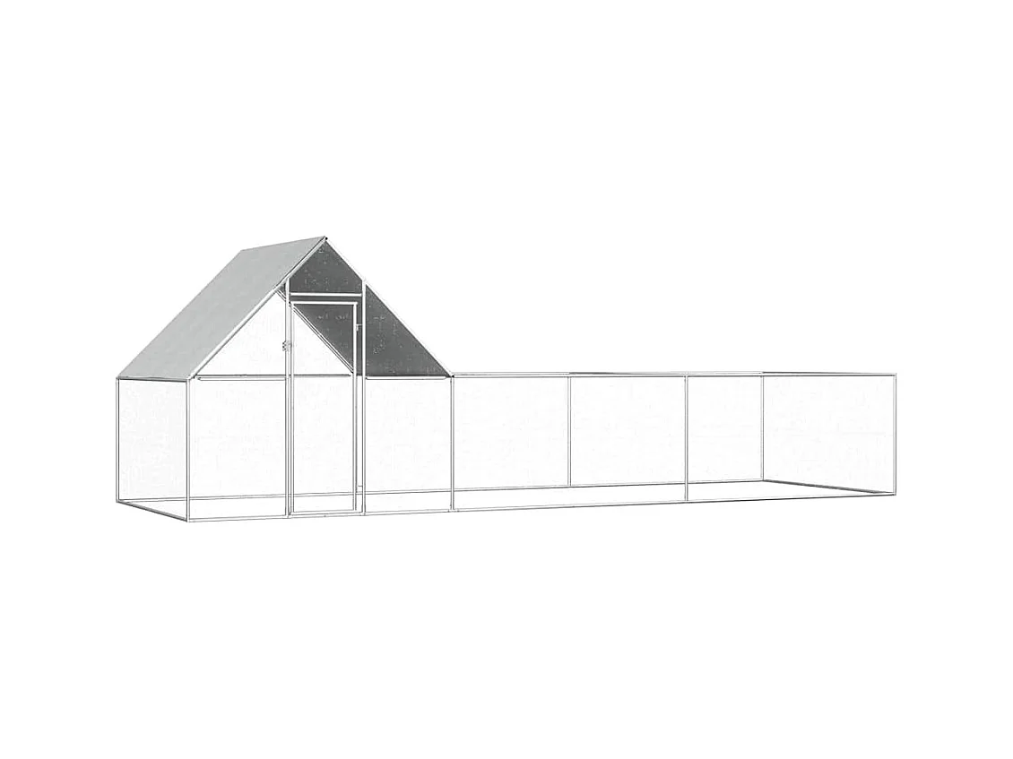 Poulailler 6 x 2 x 2 m Acier galvanisé