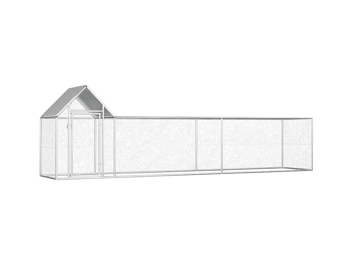 Poulailler 5 x 1 x 1,5 m Acier galvanisé