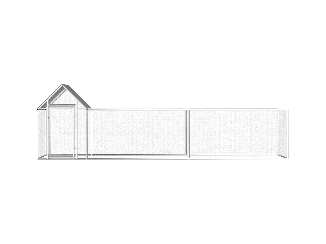 Hühnerstall 5 x 1 x 1,5 m Verzinkter Stahl