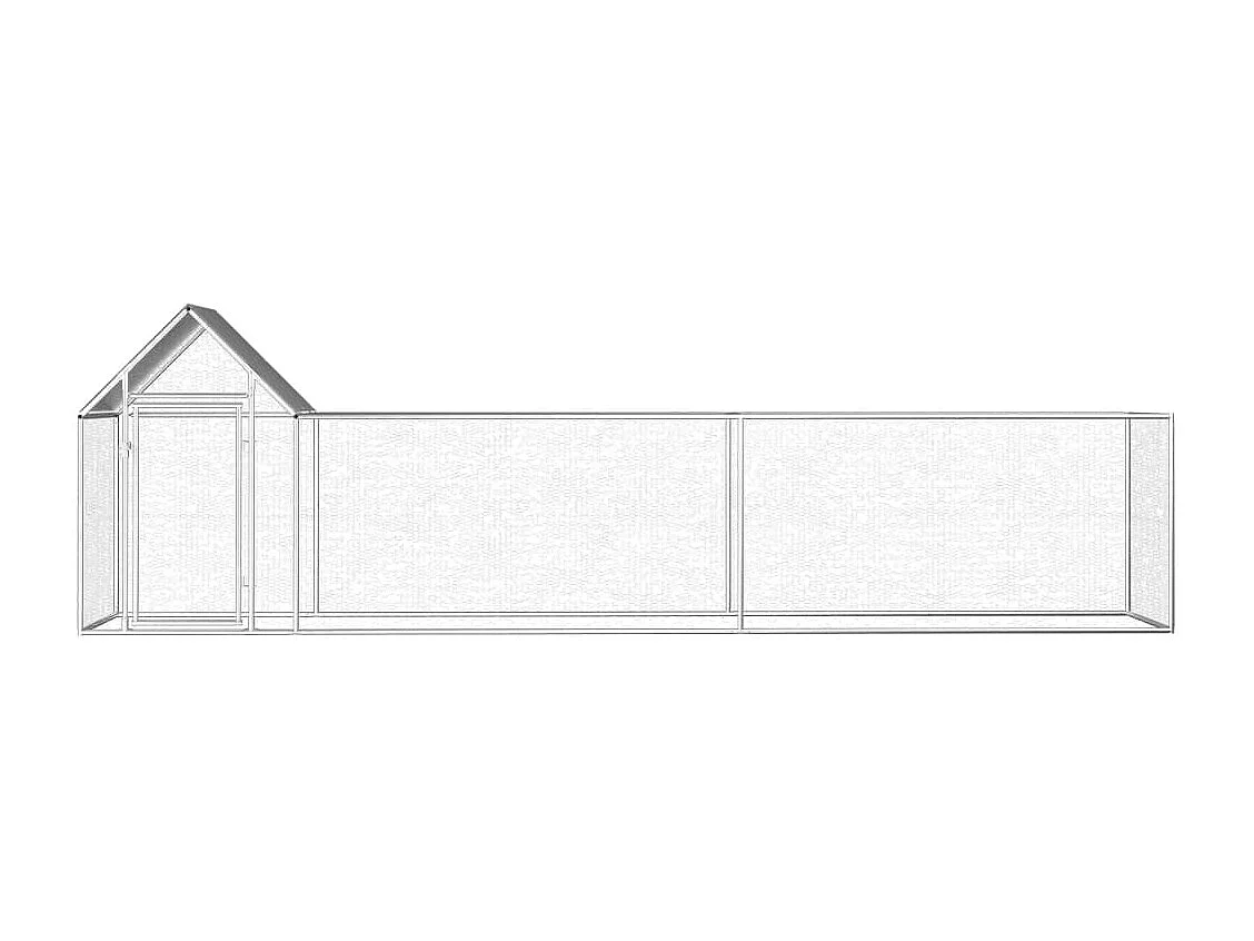 Poulailler 5 x 1 x 1,5 m Acier galvanisé