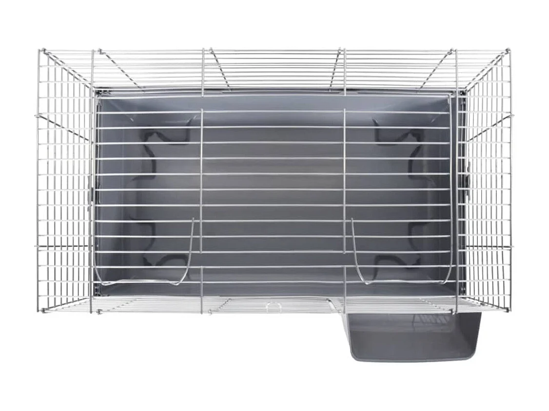 Gaiola para pequenos animais cinza 100x53x46 cm PP e metal