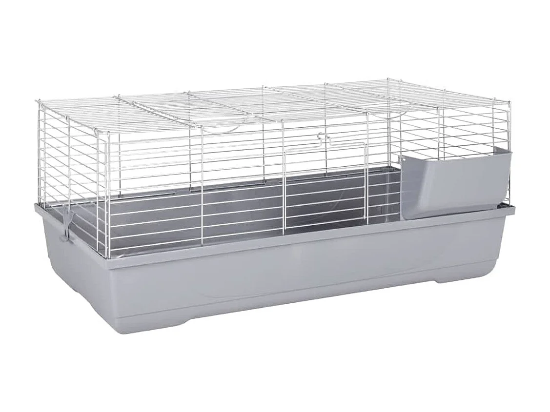 Cage pour petits animaux gris 100x53x46 cm PP et métal