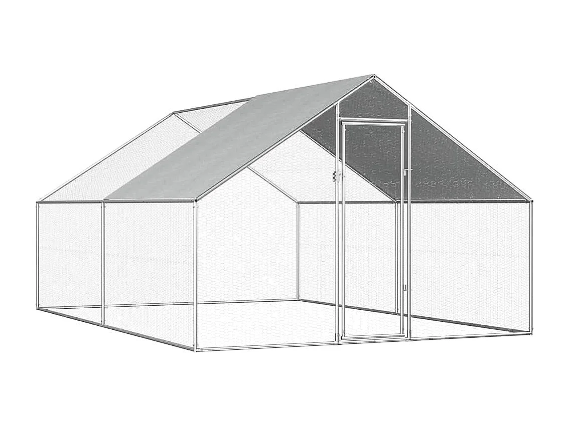 Gallinero exterior 2,75 x 4 x 1,92 m Acero galvanizado