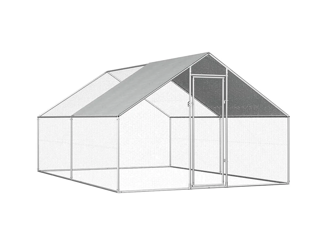 Poulailler d'extérieur 2,75 x 4 x 1,92 m Acier galvanisé