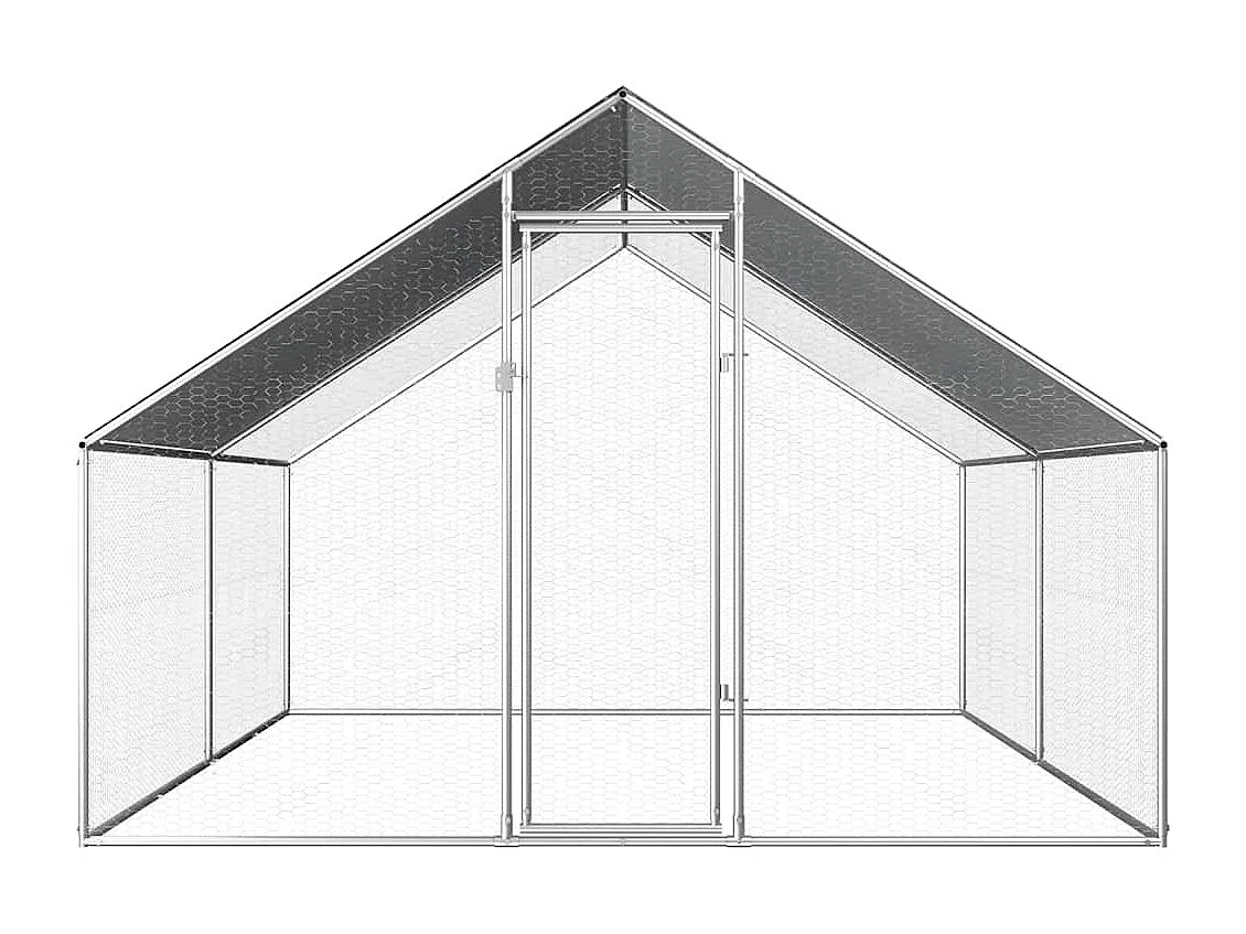 Poulailler d'extérieur 2,75 x 4 x 1,92 m Acier galvanisé