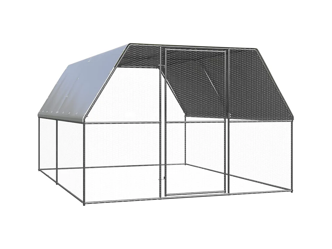 Poulailler d'extérieur 3x4x2 m Acier galvanisé