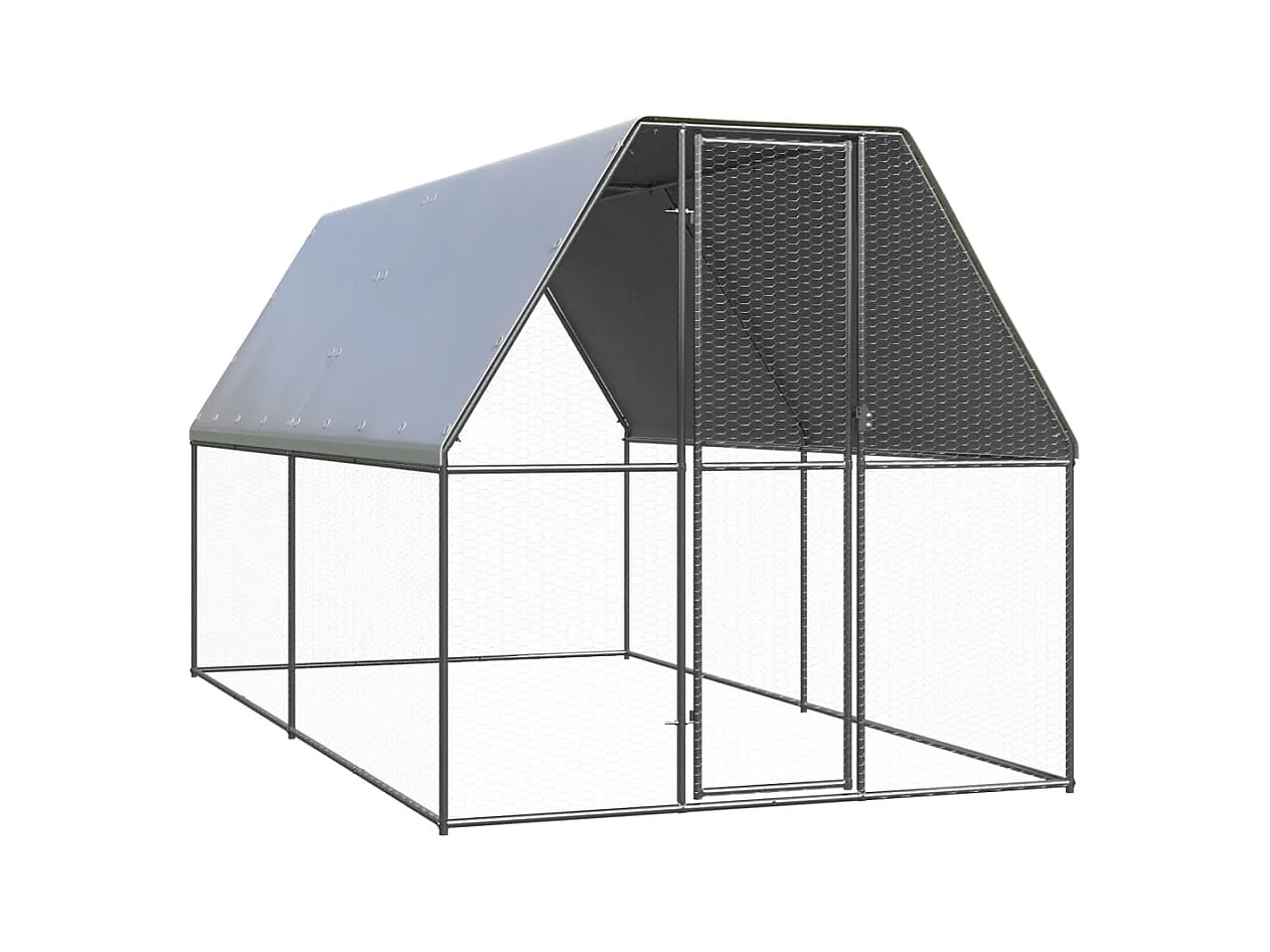 Poulailler d'extérieur 2x4x2 m Acier galvanisé