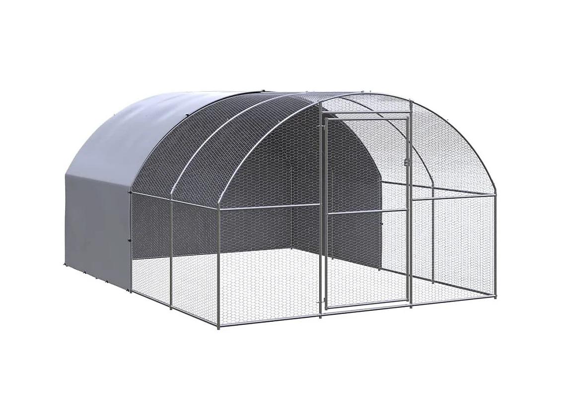 Poulailler d'extérieur 3x4x2 m Acier galvanisé