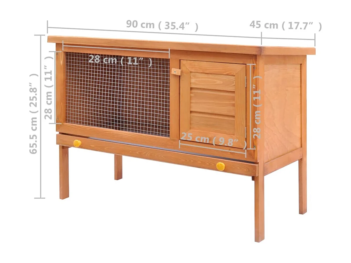 Clapier d'extérieur Enclos pour petits animaux 1 niveau Bois