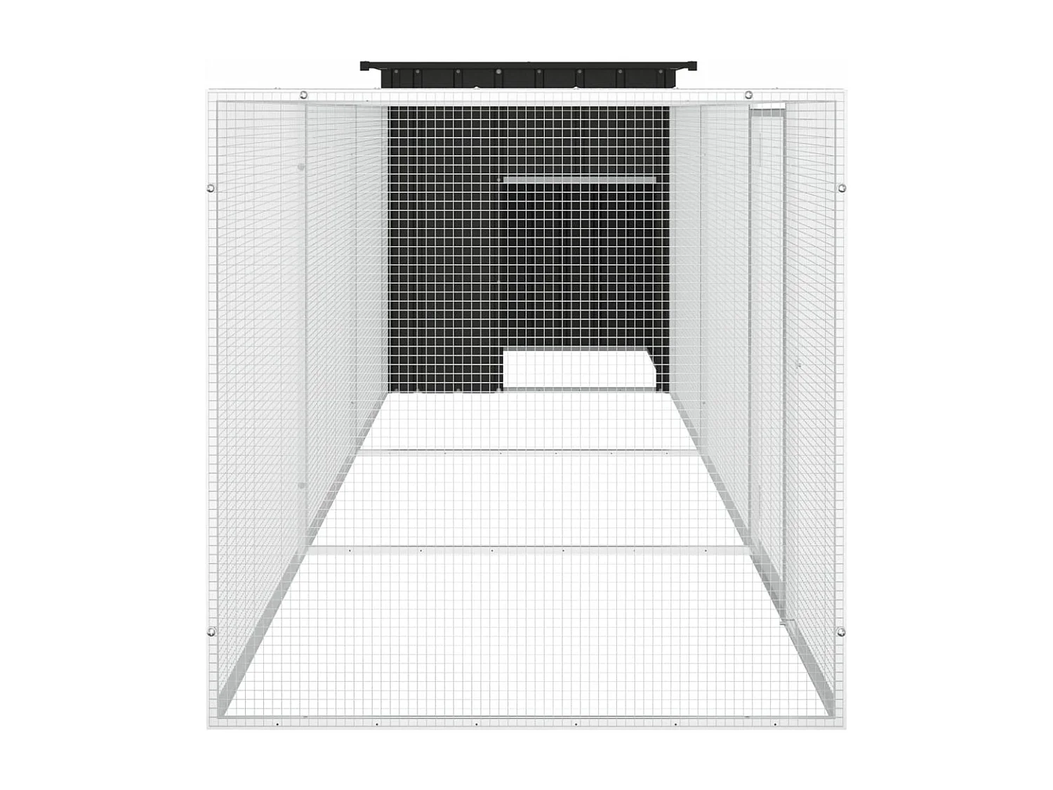 Hühnerstall Anthrazit 400x91x100 cm Verzinkter Stahl
