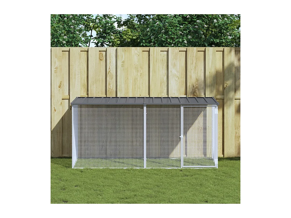 Poulailler avec toit anthracite 203x98x90 cm acier galvanisé