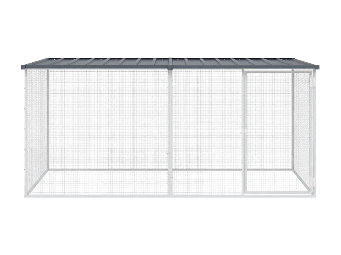 Pollaio con tetto antracite 203x98x90 cm in acciaio zincato