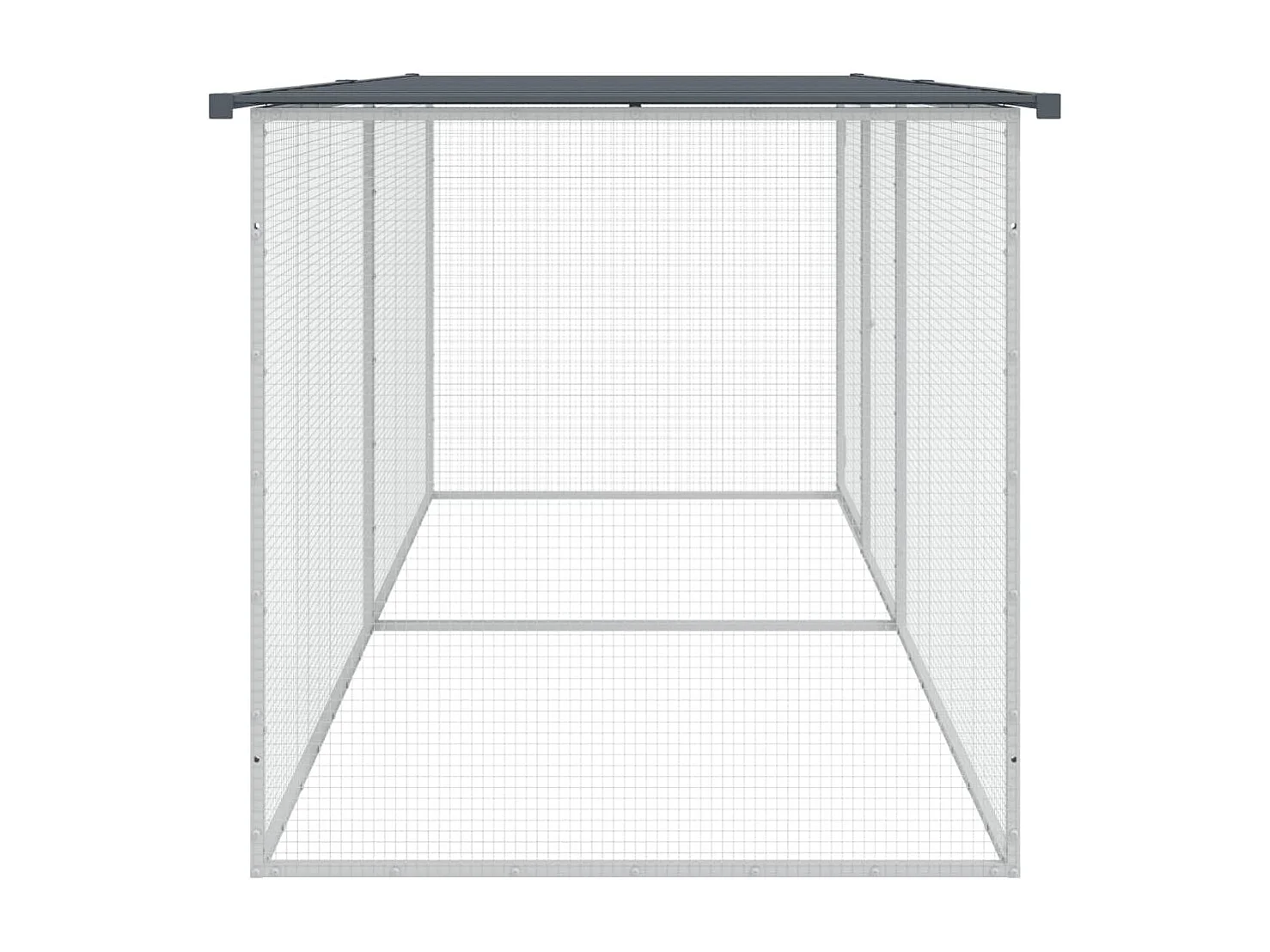 Pollaio con tetto antracite 203x98x90 cm in acciaio zincato