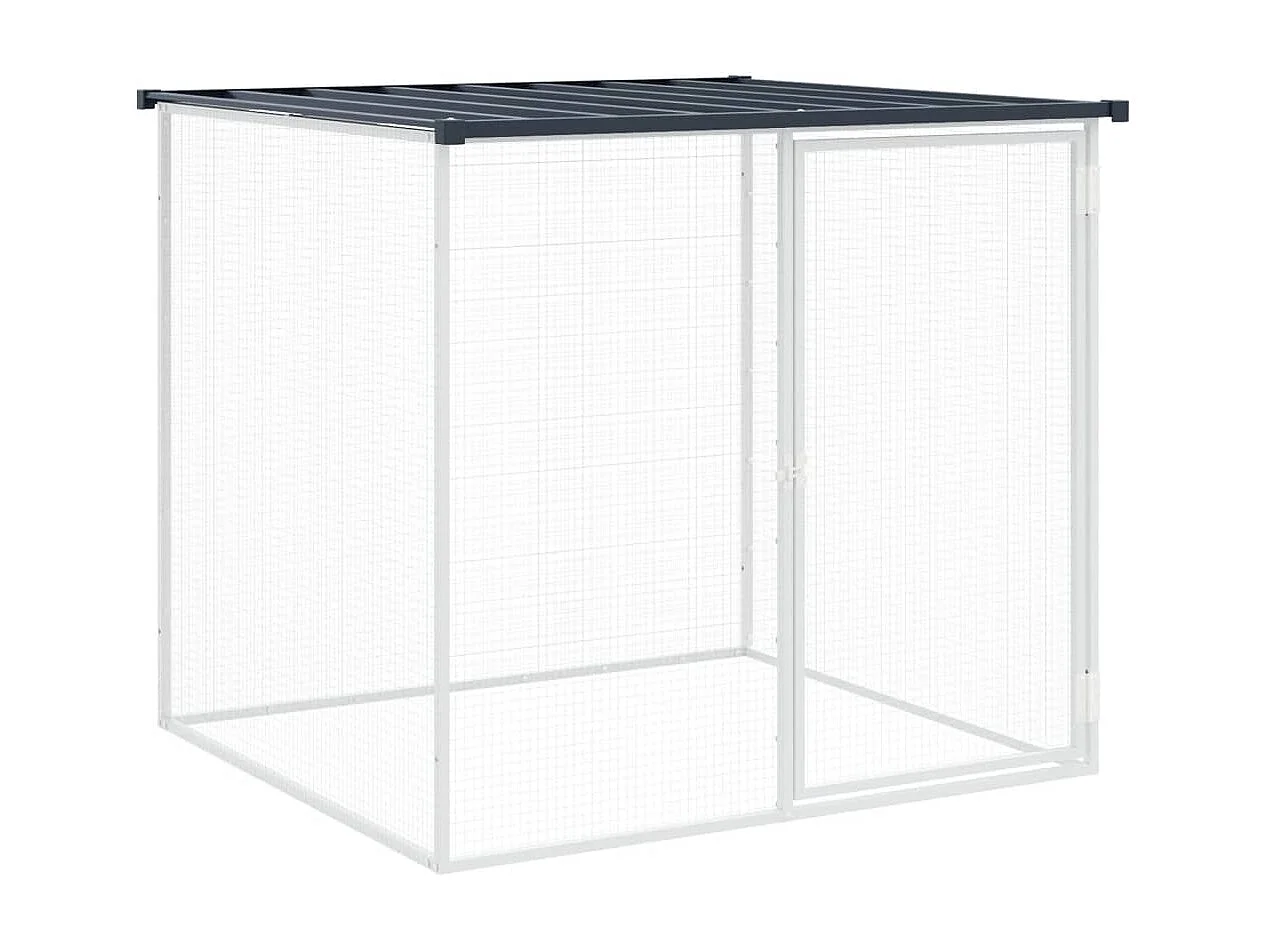 Pollaio con tetto antracite 203x98x90 cm in acciaio zincato