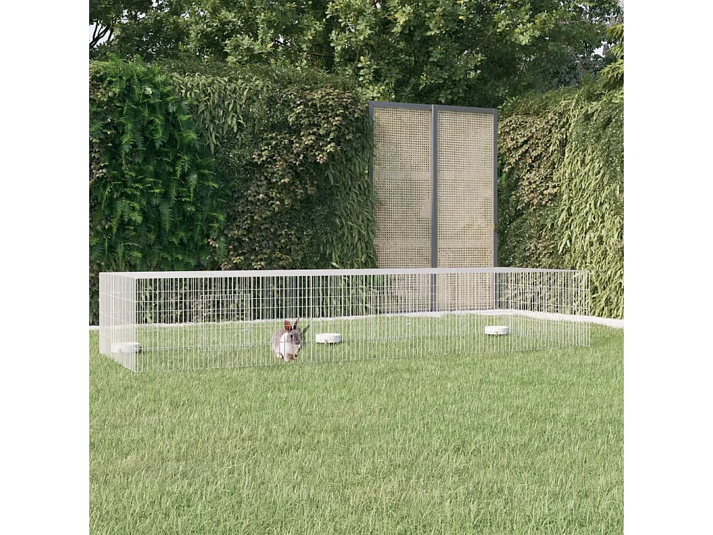 Kaninchenkäfig 3 Paneele 325x109x54 cm Verzinktes Eisen