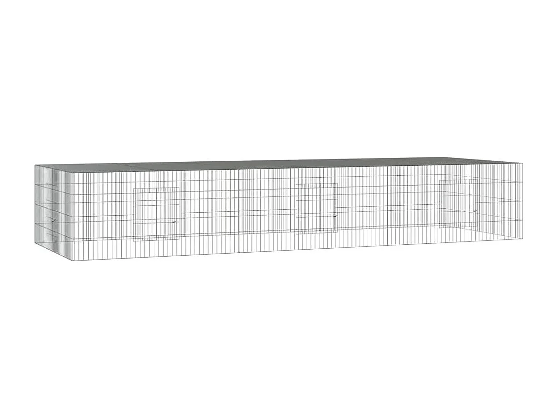 Kaninchenkäfig 3 Paneele 325x109x54 cm Verzinktes Eisen
