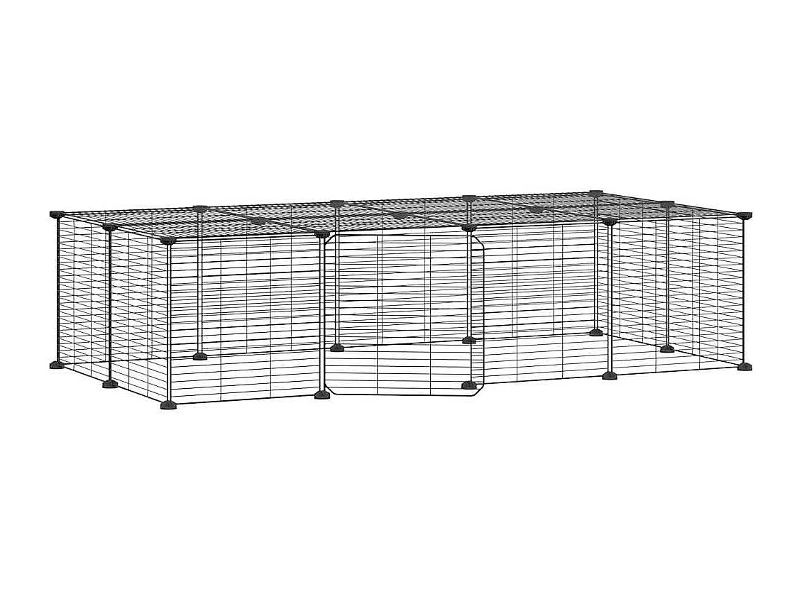 Gabbia per animali domestici con 20 pannelli e porta Nero 35x35 cm