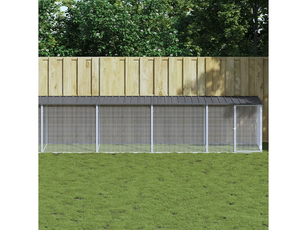 Galinheiro com telhado antracite 1003x98x90 cm aço galvanizado