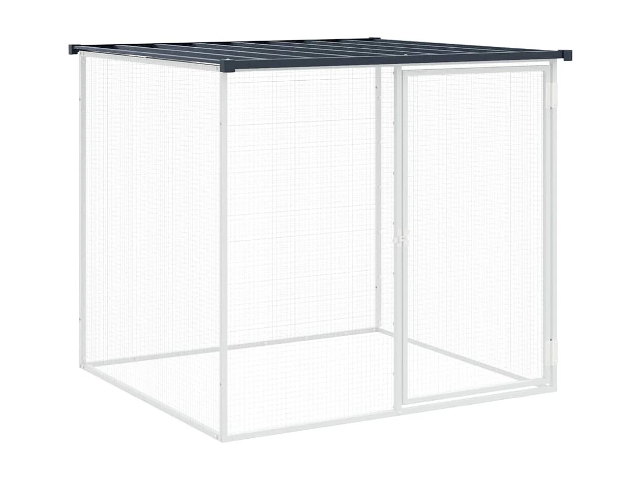 Galinheiro com telhado antracite 1003x98x90 cm aço galvanizado