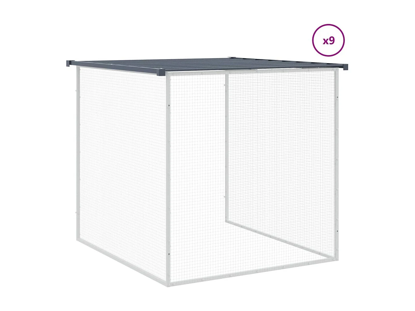 Galinheiro com telhado antracite 1003x98x90 cm aço galvanizado